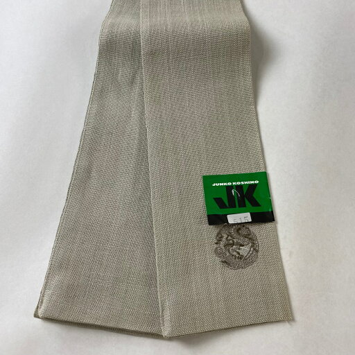 角帯 秀品 夏帯 JUNKO KOSHINO ワンポイント柄 灰色 麻 【中古】 角帯 秀品 夏帯 JUNKO KOSHINO ワンポイント柄 灰色 麻 【中古】