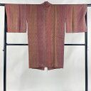 道中着 身丈102cm 裄丈66.5cm M 和装コート 着物衿 伊と幸 宝仙 落款あり 地紋 縦ぼかし 小豆色 正絹 美品 逸品 【中古】 msp50