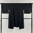 道中着 身丈115.5cm 裄丈67cm M 和装コート 着物衿 黒 化繊 逸品 【中古】