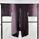 道中着 身丈103cm 裄丈66.5cm M 和装コート 流水 濃紫 正絹 美品 逸品 【中古】 msp50