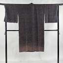 道中着 身丈118.5cm 裄丈68.5cm L 和装コート 幾何学模様 黒 正絹 美品 逸品 【中古】
