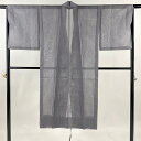道中着 身丈128cm 裄丈66cm M 和装コート 着物衿 縦縞 灰紫 正絹 美品 逸品 【中古】 msp50