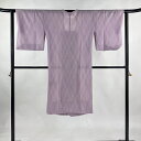 道行 身丈118cm 裄丈62.5cm S 和装コート 角衿 ぼかし柄 薄紫 正絹 美品 逸品 【中古】
