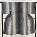 長襦袢 身丈133.5cm 裄丈69cm L 格子 ぼかし 黒 正絹 美品 秀品 【中古】