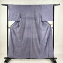 江戸小紋 身丈158cm 裄丈64.5cm M 袷 寄せ柄 雲文 紫 正絹 秀品 【中古】