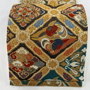 袋帯 美品 秀品 華文 向かい鳥 金糸 唐織 金色 六通 正絹 【中古】 msp50