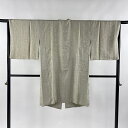 道中着 身丈101.5cm 裄丈65cm M 和装コート 地紋 ベージュ 正絹 美品 逸品 【中古】