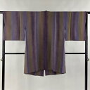 道中着 身丈95cm 裄丈65cm M 和装コート 地紋 ぼかし 紫 正絹 美品 逸品 【中古】
