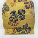 袋帯 美品 名品 花井幸子 落款あり 葡萄 金糸 箔 金色 六通 正絹 【中古】 msp50
