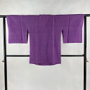 道行 身丈79.5cm 裄丈62.5cm S 和装コート 角衿 紬地 紫 正絹 逸品 【中古】 msp50