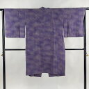 道中着 身丈105cm 裄丈66cm M 和装コート 地紋 ぼかし 紫 正絹 美品 逸品 【中古】