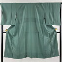 長襦袢 身丈127.5cm 裄丈67cm M 縦縞 緑 正絹 名品 【中古】 msp30