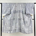 長襦袢 身丈125cm 裄丈63cm S ふくろう ぼかし 青灰色 正絹 美品 秀品 【中古】 msp30