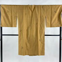 道行 身丈109.5cm 裄丈68cm L 和装コート 角衿 紬地 雪月花 黄土色 正絹 美品 逸品 【中古】 msp30