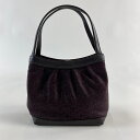 和装バッグ 逸品 セミフォーマル 印傳屋 花 箔 焦茶色 鹿革 和装小物 【中古】