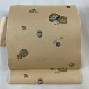 名古屋帯 美品 逸品 貝合わせ うさぎ 金糸 薄オレンジ 正絹 【中古】 msp30