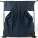 男着物 身丈160cm 裄丈69.5cm L 袷 紬 濃紺 正絹 名品 【中古】 msp50