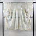 長襦袢 身丈123.5cm 裄丈65cm M 雲文 梅 クリーム 正絹 美品 秀品 【中古】 msp30