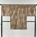 道中着 身丈94cm 裄丈66cm M 紬地 和装コート 草花 花唐草 赤茶 正絹 美品 秀品 【中古】 msp30