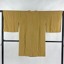道行 身丈98cm 裄丈63.5cm S 和装コート 千代田衿 幾何学模様 絞り 山吹色 正絹 美品 名品 【中古】 msp30