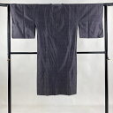 道行 身丈122.5cm 裄丈62cm S 和装コート 角衿 紬地 灰紫 正絹 名品 【中古】 msp30