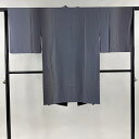 道中着 身丈100cm 裄丈63.5cm S 和装コート リバーシブル よろけ縞 ぼかし 灰色 正絹 美品 逸品 【中古】 msp30