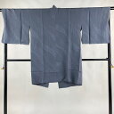 道中着 身丈96cm 裄丈69.5cm L 和装コート 地紋 灰色 正絹 美品 逸品 【中古】 msp30