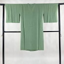 道行 身丈107cm 裄丈64cm M 和装コート 角衿 地紋 薄緑 正絹 美品 逸品 【中古】 msp30