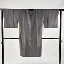 道行 身丈105.5cm 裄丈63.5cm S 和装コート角衿 リバーシブル 地紋 灰茶 正絹 美品 逸品 【中古】 msp30