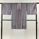 道行 身丈100cm 裄丈67cm M 和装コート 角衿 幾何学 ぼかし 紫 正絹 美品 逸品 【中古】 msp30