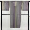 道行 身丈130.5cm 裄丈66.5cm M 和装コート 角衿 縦縞 縦ぼかし 薄紫 正絹 美品 逸品 【中古】 msp30