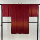 道中着 身丈105.5cm 裄丈65cm M 和装コート 着物衿 リバーシブル 花唐草 ぼかし 茜色 正絹 美品 逸品 【中古】 msp30