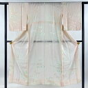 長襦袢 身丈143.5cm 裄丈62cm S 地紋 ぼかし 薄ピンク 正絹 秀品 【中古】