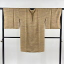 道行 身丈98cm 裄丈67cm M 和装コート 角衿 霞 陶彩染 薄茶色 正絹 美品 名品 【中古】 msp30