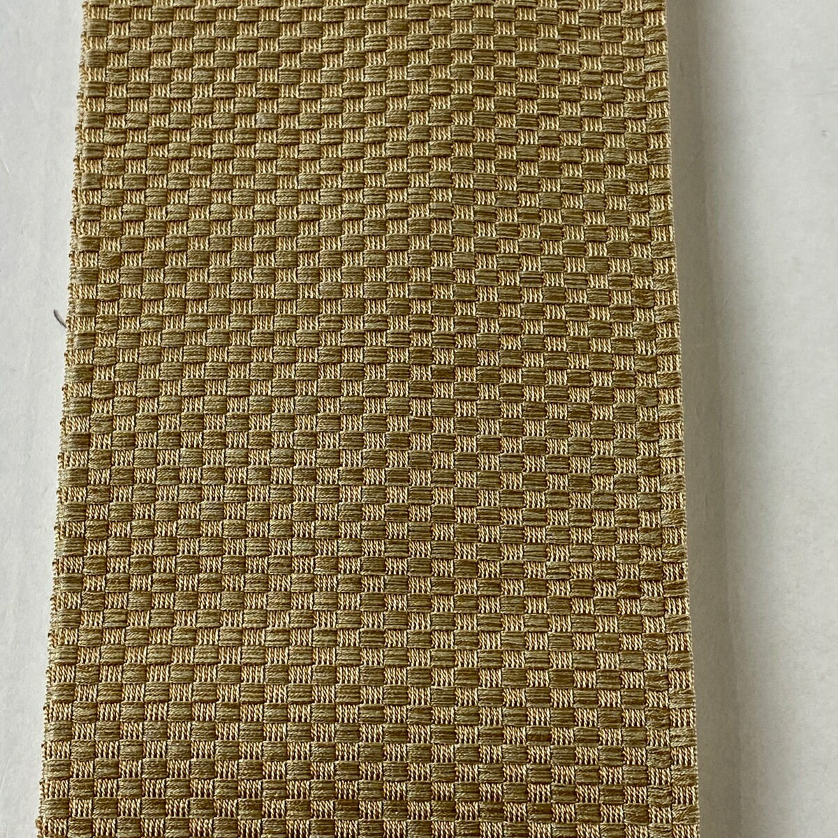 角帯 美品 秀品 証紙あり 本場筑前博多織 幾何学模様 薄茶色 正絹 【中古】 msp30