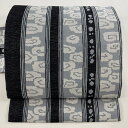 名古屋帯 美品 名品 風通綾織 暇 幾何学 灰色 正絹 【中古】