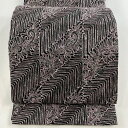 袋帯 美品 名品 無月 落款あり 幾何学 箔 紫 全通 正絹 【中古】
