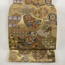 袋帯 美品 秀品 誰が袖 花兎 唐織 箔 金色 六通 正絹 【中古】 msp30