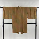 道中着 身丈102cm 裄丈67.5cm L 和装コート へちま衿 地紋 ぼかし 茶色 正絹 美品 逸品 【中古】
