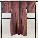 道中着 身丈128.5cm 裄丈65cm M 和装コート 蝶 桜 ぼかし 小豆色 正絹 美品 逸品 【中古】