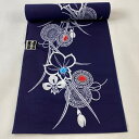 反物 優品 浴衣 花 鼓 濃紺 綿 【中古】 msp30