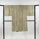 道中着 身丈108cm 裄丈64cm M 和装コート 草花 地紋 ぼかし 薄茶色 正絹 美品 逸品 【中古】