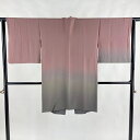 道中着 身丈94.5cm 裄丈63cm S 和装コート ぼかし 灰紫 正絹 逸品 【中古】