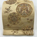袋帯 美品 秀品 向かい鳥 華文 金糸 箔 金色 六通 正絹 【中古】 msp30