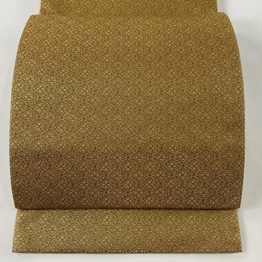 袋帯 逸品 龍村晋 落款あり 名物 米市金欄 七宝華文 箔 金色 全通 正絹 【中古】 袋帯 逸品 龍村晋 落款あり 名物 米市金欄 七宝華文 箔 金色 全通 正絹 【中古】