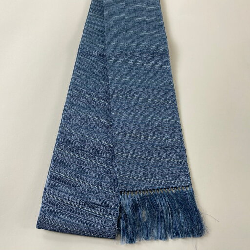角帯 美品 優品 紗縞 青灰色 正絹 【中古】 角帯 美品 優品 紗縞 青灰色 正絹 【中古】