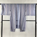 道中着 身丈101cm 裄丈68cm L 和装コート 地紋 縦ぼかし 薄紫 正絹 美品 逸品 【中古】