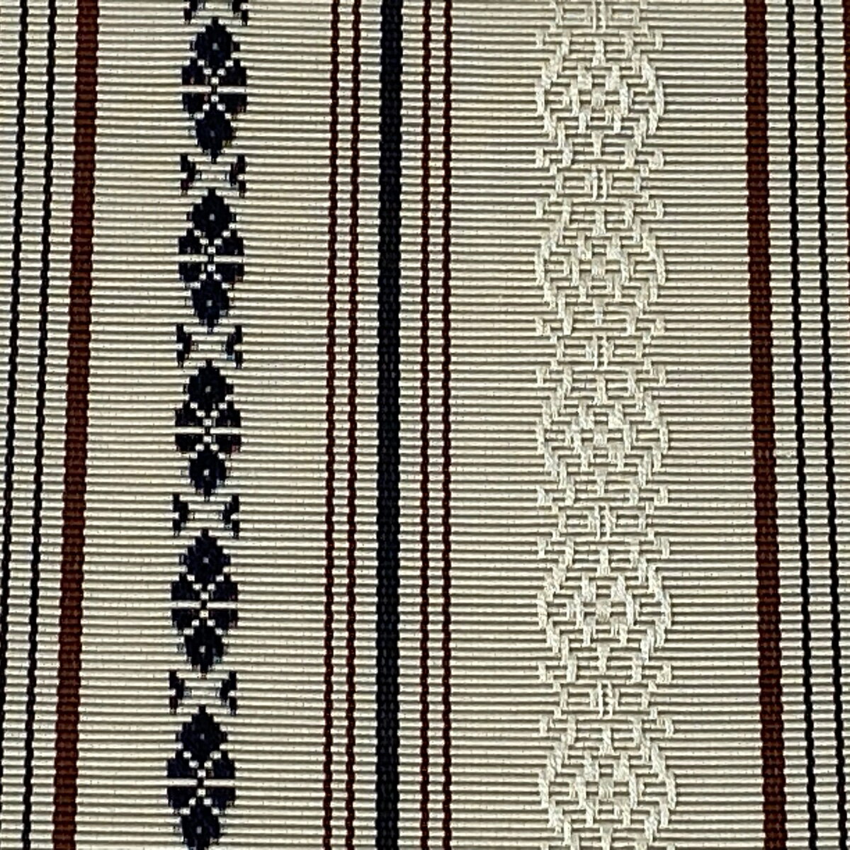 角帯 優品 証紙あり 本場博多織 献上柄 クリーム 正絹 【中古】