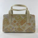 和装バッグ 優品 フォーマル 菊 七宝 金糸 箔 ベージュ 正絹 和装小物 【中古】