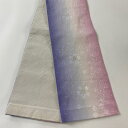 半幅帯 優品 桜 箔 染め分け ピンク 化繊 【中古】